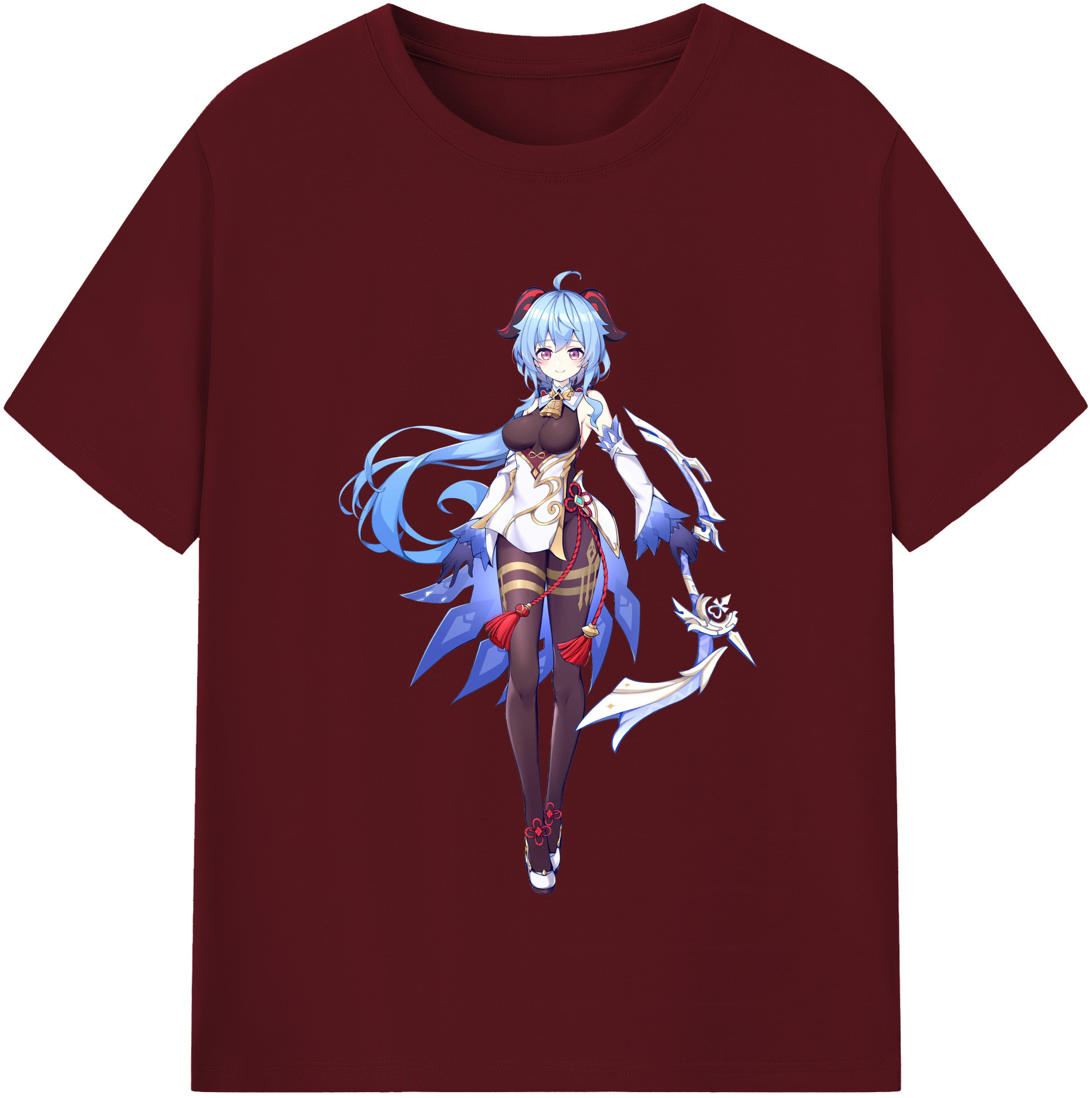 げんし神 甘雨 かんう genshin Ganyu 綿100％半袖Tシャツ（フロントプリント）